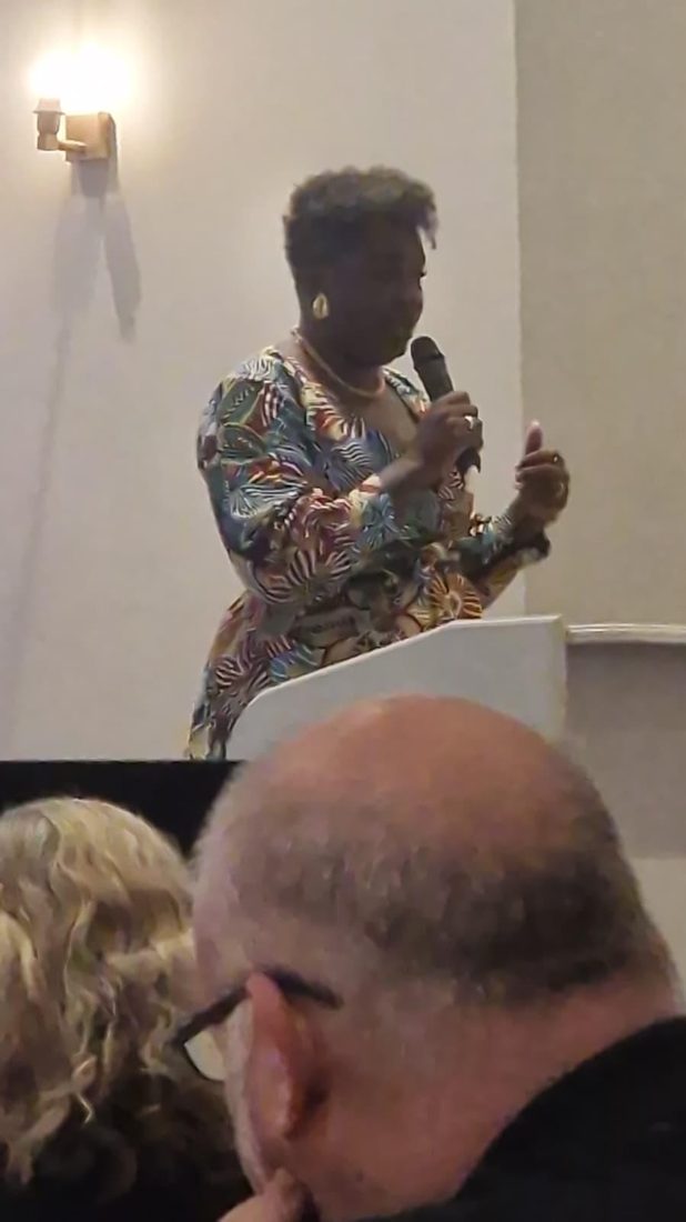 Dr Agatha Nortley-Meshe at an event